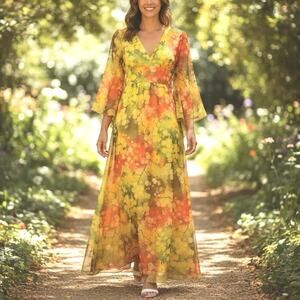 Vintage Sun Fashions of Hawaii Maxi dress size small